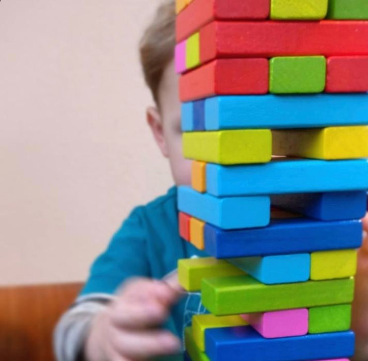 Rainbow Wooden Tumbling Tower & Stacking Game (Pastel Edition) - Vue 3