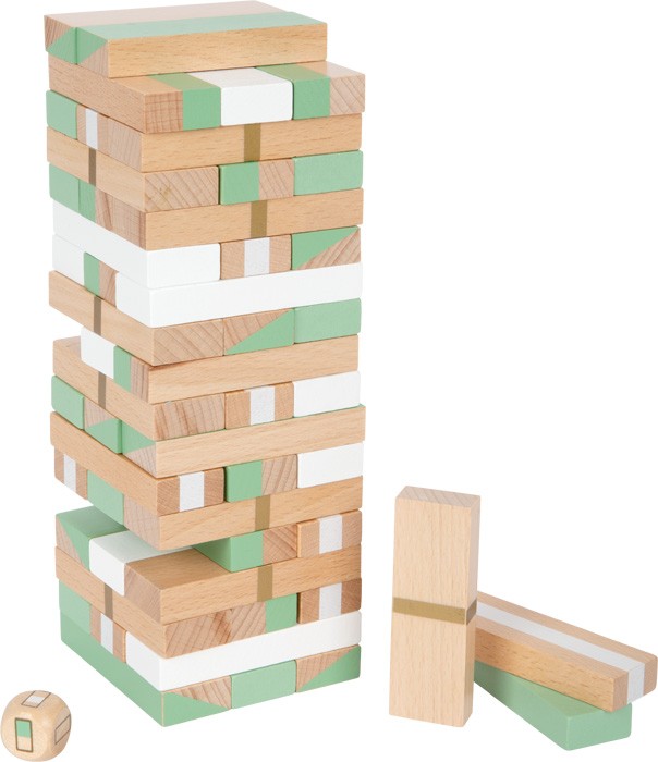 Rainbow Wooden Tumbling Tower & Stacking Game (Pastel Edition)