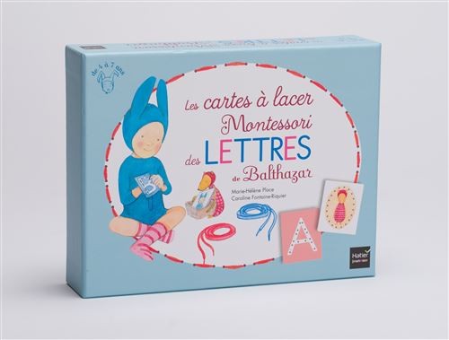 Montessori Alphabet Letter Wooden Lacing Cards Set