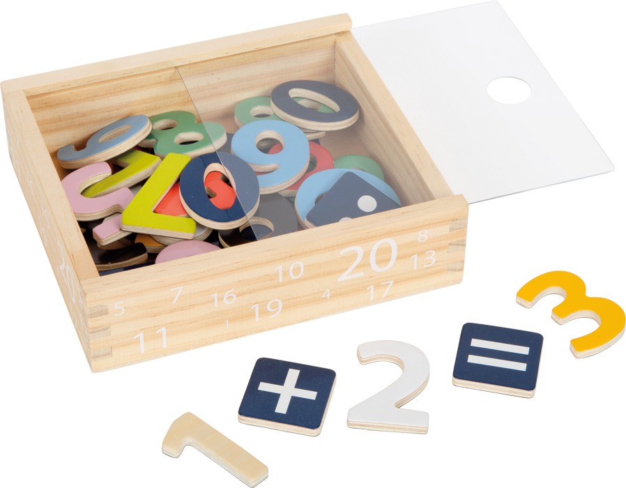 Wooden Magnetic Numbers & Maths Symbols Set - 40 Pcs