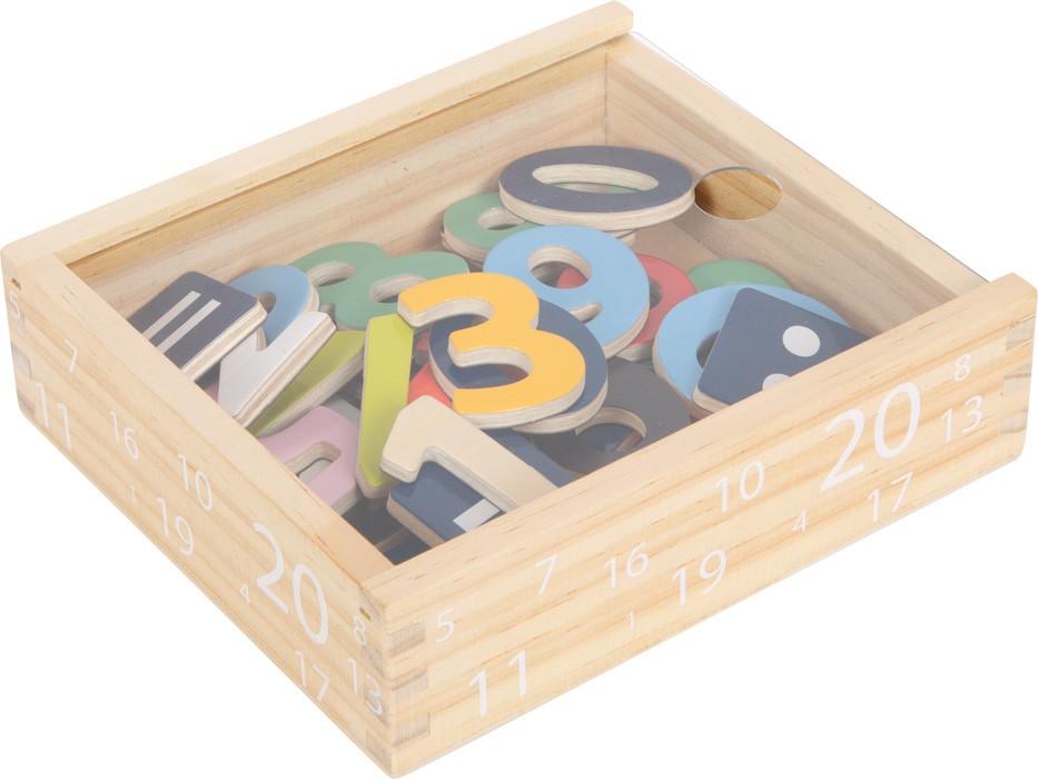 Wooden Magnetic Numbers & Maths Symbols Set - 40 Pcs - Vue 9