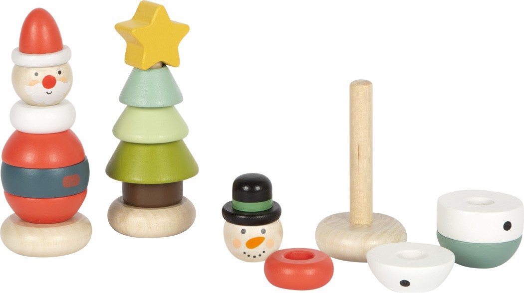 Festive Wooden Animal Stacking Ring Toy - Vue 6