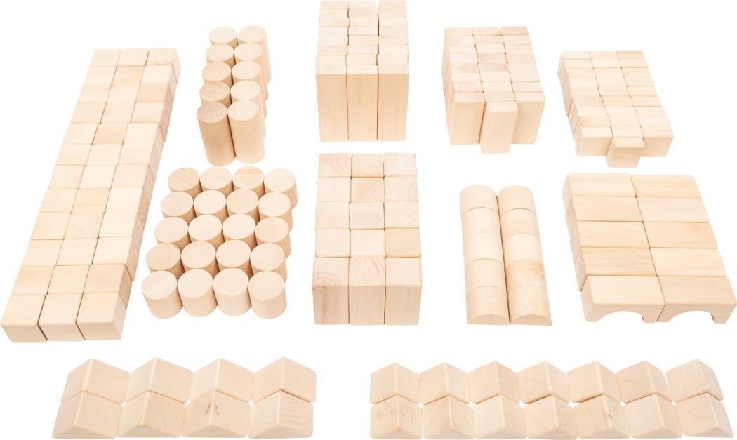 Wooden Building Blocks Set with Linen Storage Bag - Vue 10