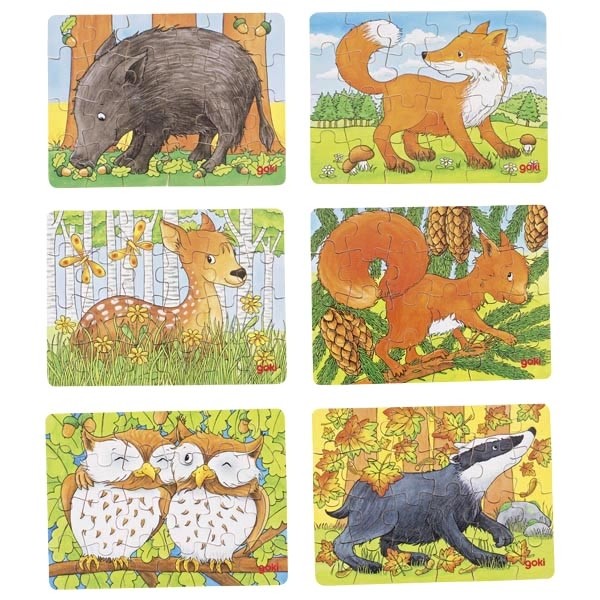 Mini Wooden Forest Animals Jigsaw Puzzle - 24 Pieces