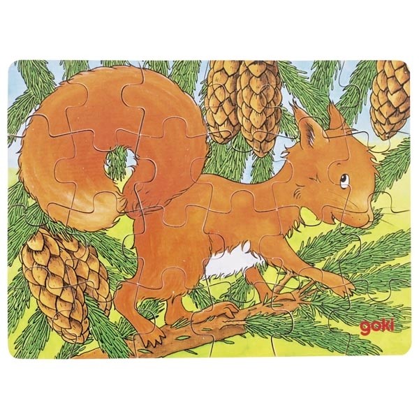 Mini Wooden Forest Animals Jigsaw Puzzle - 24 Pieces - Vue 6