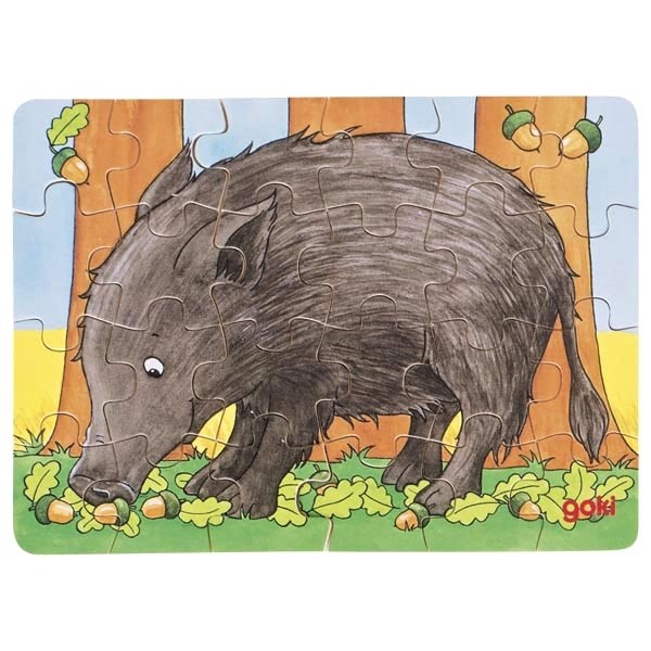 Mini Wooden Forest Animals Jigsaw Puzzle - 24 Pieces - Vue 10