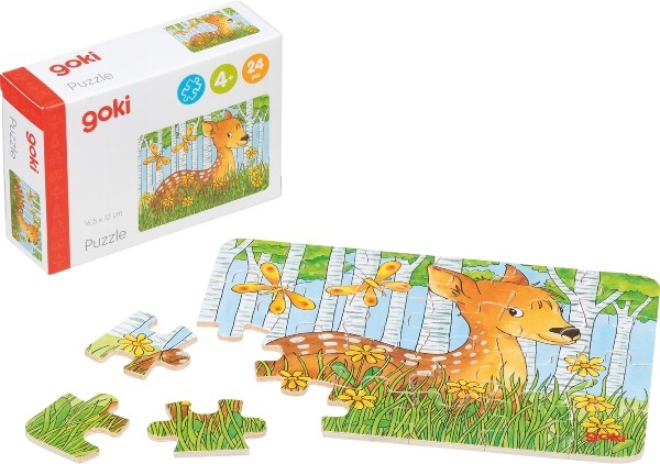 Mini Wooden Forest Animals Jigsaw Puzzle - 24 Pieces - Vue 4