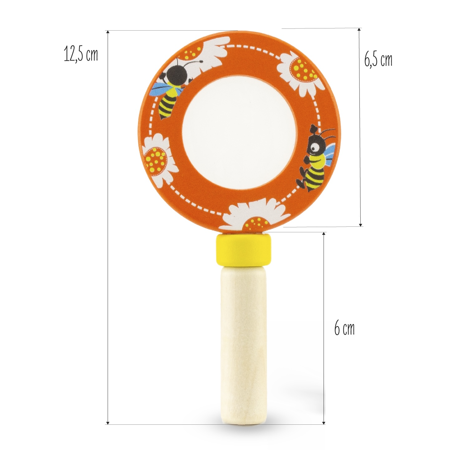 Children's Natural Wooden Handheld Magnifying Glass - Vue 2