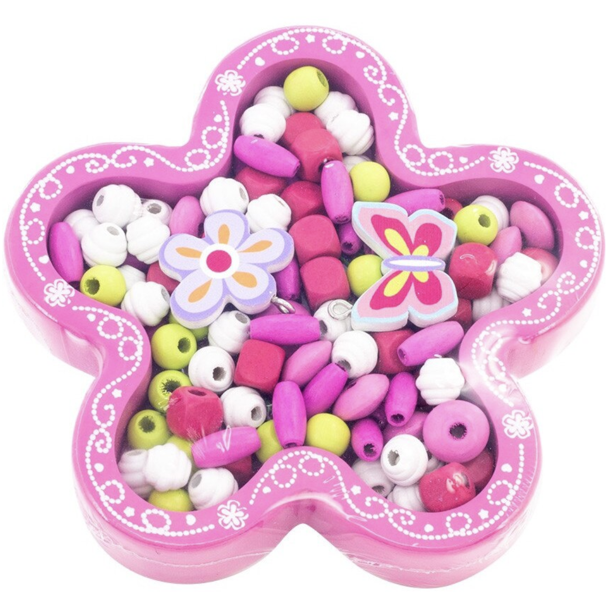 Wooden Flower Threading Beads Jewellery Making Set