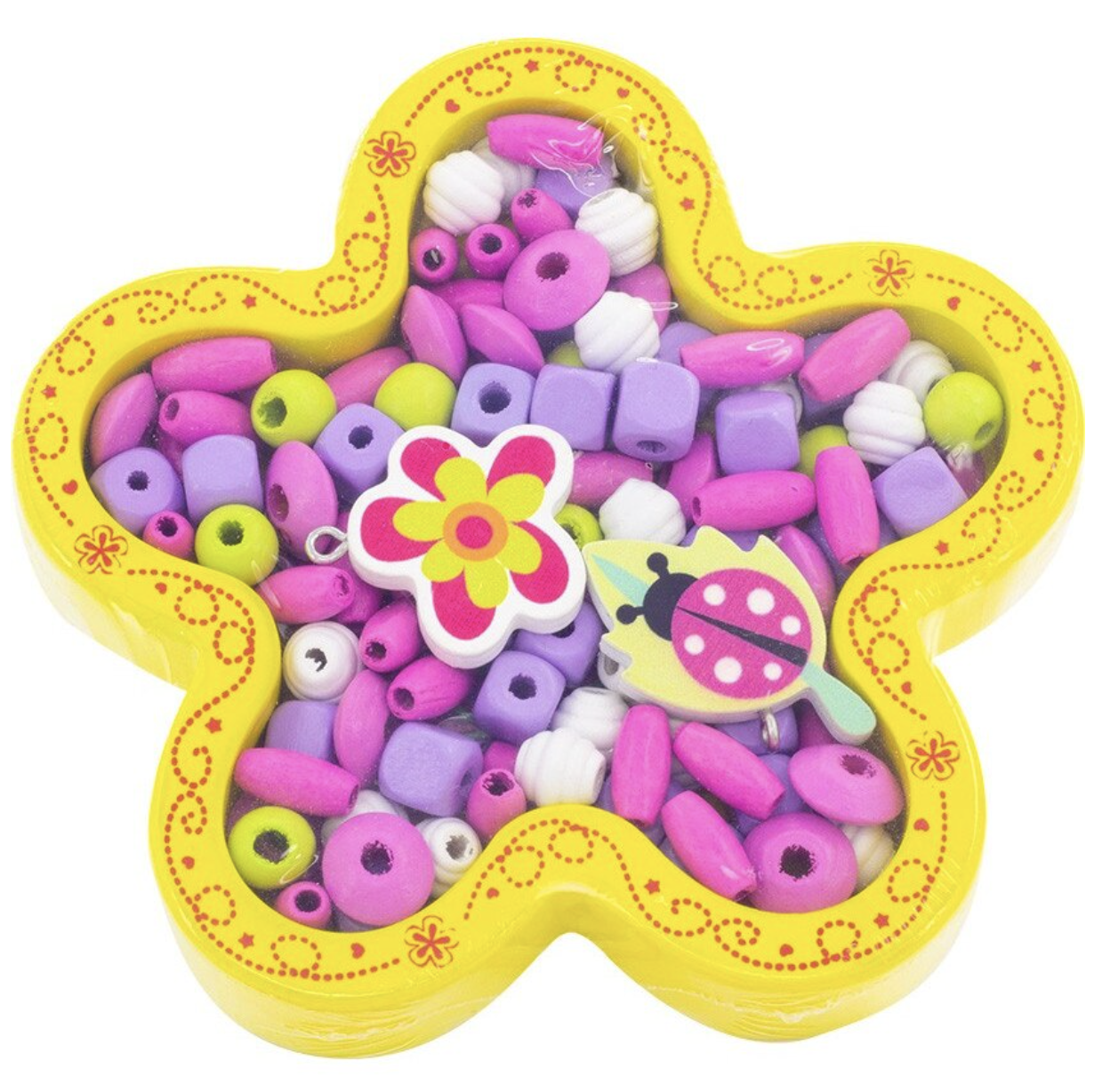 Wooden Flower Threading Beads Jewellery Making Set - Vue 2